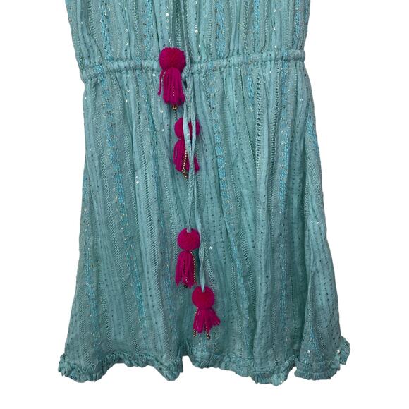 SUNDRESS Anoushka Strapless Mini Dress in Petra Aqua & Pink Beach Cocktail XS/S - Picture 4 of 11